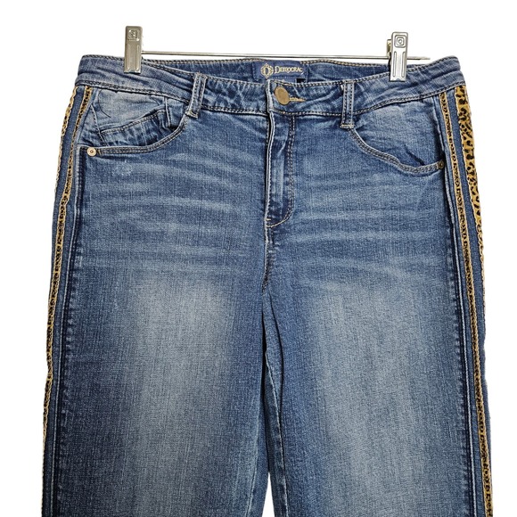Democracy Women's "Flex"-ellent Ankle Jeans with Leopard Pinstripe Size 8 - Picture 2 of 12